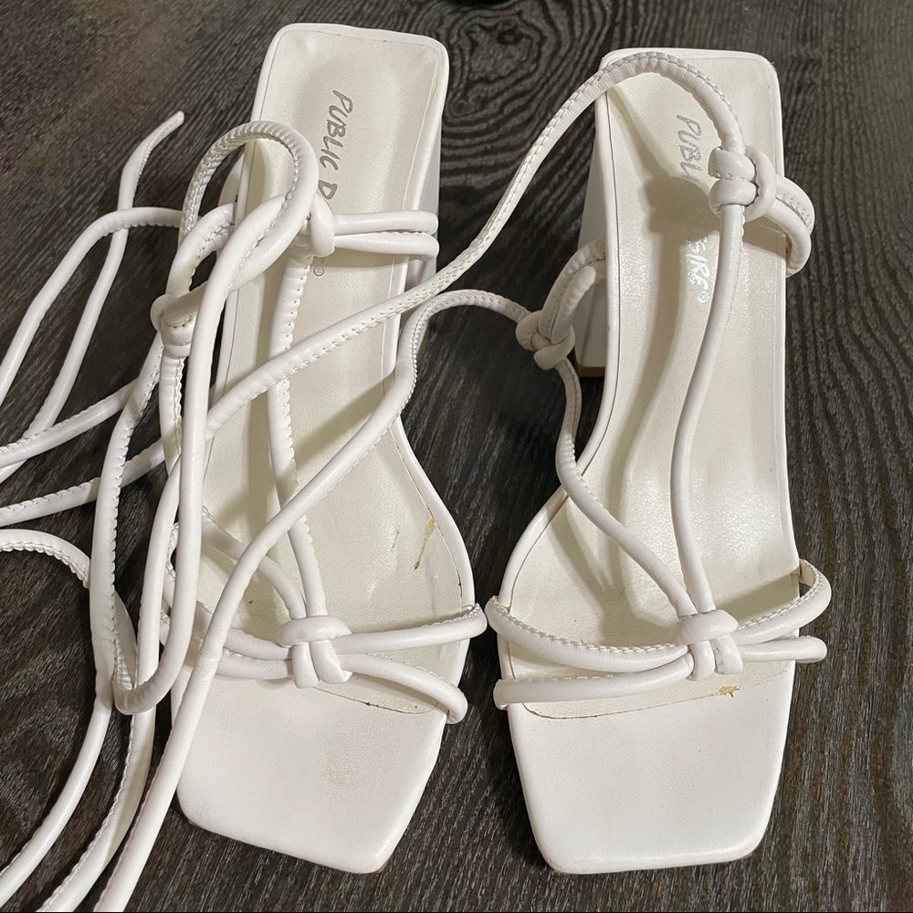 White Strappy Heels 7.5